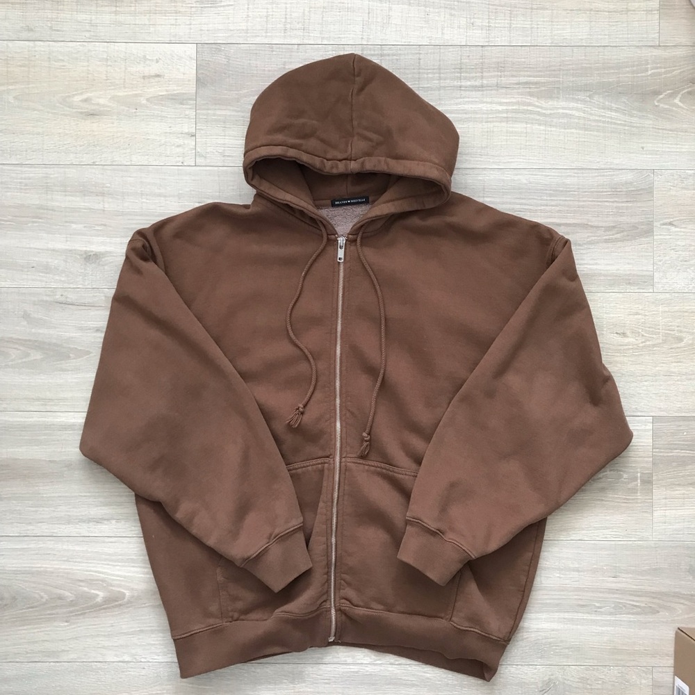 Brandy Melville Brown Oversized Hoodie Jacket